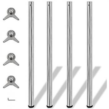 vidaXL Patas de Mesa Regulables en Altura 1100 mm de Color Cromado pack de 4 unidades