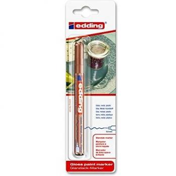 Marcador Permanente Edding 780 Cobre - Punta Fina 0,8 mm para Vidrio, Madera, Plástico y Papel