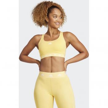 adidas Top de mujer Powerreact Training Medium-Support Techfit amarillo L