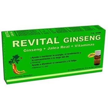 Revital Ginseng - Con Ginseng, Jalea Real y Vitaminas - 20 Viales