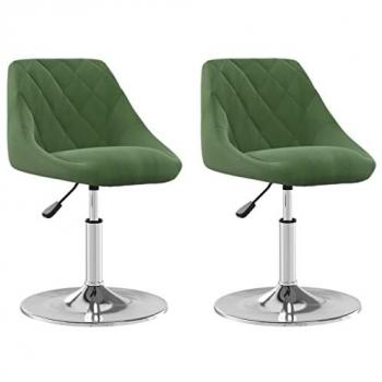 Sillas de comedor giratorias 2 unidades terciopelo verde oscuro Vidaxl 808091