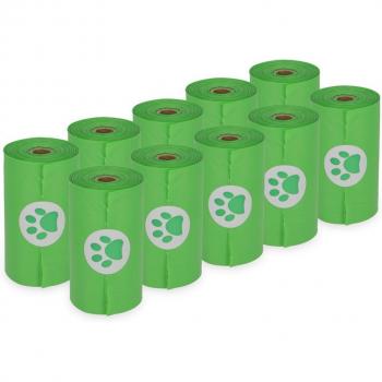 Bolsas biodegradables para heces de perros - 10 rollos de 15 bolsas cada uno
