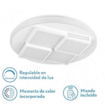 FABRILAMP 159985001 | Plafón LED 96W Lavi Regulable con Mando a Distancia y Memoria, Temperatura de Color Ajustable 3000K-4000K-6500
