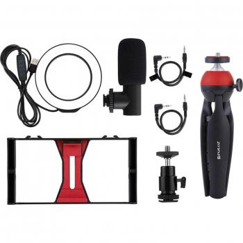 Kit de Vlogging para Smartphone con Anillo de Luz LED, Micrófono y Trípode - 40 Piezas
