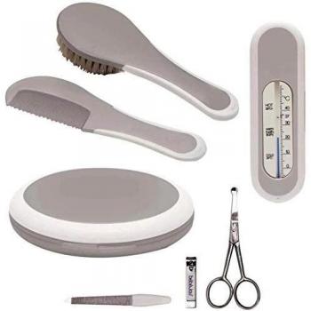 Set de regalo bebé-jou® con peine y cepillo metálico gris claro
