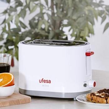 Ufesa TT7385 Tostadora con Potencia 750W y 3 Funciones, Descongelar, Recalentar y Cancelar. Selector Electrónico de 7 Posiciones de Tueste, 2 ranuras/2 tostadas