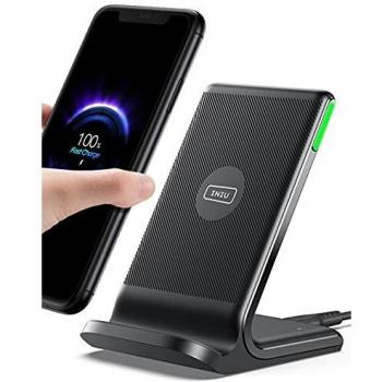 INIU Cargador Inalámbrico Rápido, 15W Qi Wireless Charger Estación Compatible con iPhone 13 12 11 Pro MAX XR X 8 Plus Samsung Galaxy S20 S10 S9 S8 Note10 9 AirPods Huawei Xiaomi etc
