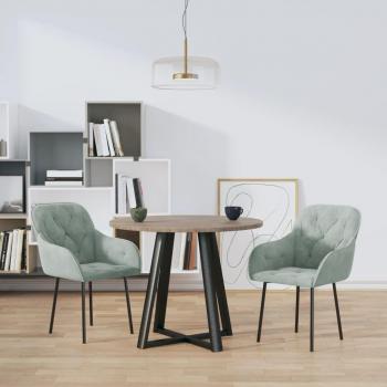 Light Grey Velvet Dining Chairs - Set of 2