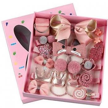 Horquillas Pelo Bebe, ZoneYan Pinzas Pelo Bebe Niña, Clips Pelo Bebe Niña Rosa, Pinzas Niña e Gomas Pelo Niña 18 Piezas