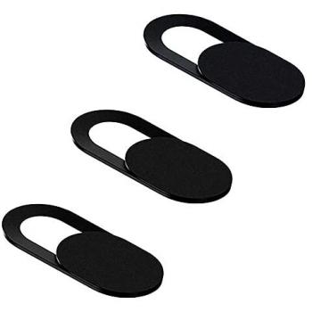 3 Tapas Deslizantes Adhesivas Negras para Seguridad y Privacidad de Cámara Web