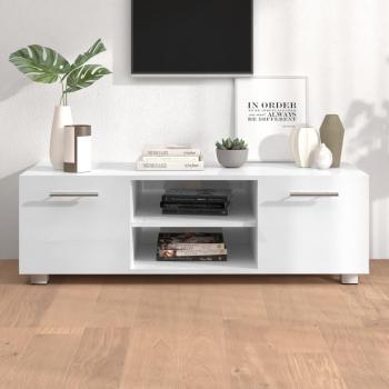 Mueble para TV Alto Brillo Blanco 110x40x35 cm en Madera de Ingeniería