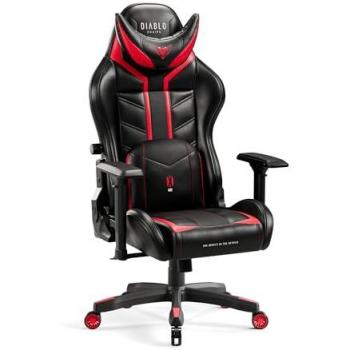 Silla Gaming Diablo X-Ray 2.0 Ergonomica Normal Size, Color Negro-Rojo, Con Apoyabrazos 4D y Función de Inclinación