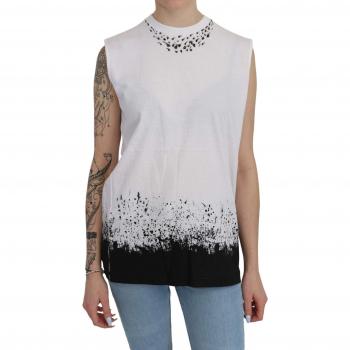 Dsquared2 White Sleeveless T-shirt Tank Cotton Top - IT44|L, Size: M, Logo Detail, Female