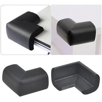 SODIAL(R) 4 x BEBe DE SEGURIDAD DE ESQUINA COJINES - MESA MANTEL PROTECTOR - SEGURO PARA NInOS-Negro