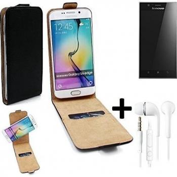 TOP SET: Caso Smartphone para lenovo K900 cubierta del estilo del tirón 360°, negro + Auriculares, cubierta del tirón - K-S-Trade | Funda Universal Caso Monedero cubierta del tirón Monedero Monedero