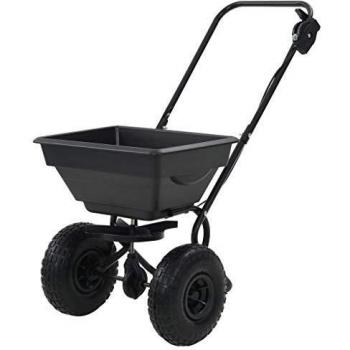 vidaXL Carrito Mano Esparcidor Sal PVC Acero 92x46x70cm 15L Fertilizante Arena
