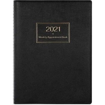 Agenda 2021 Semana Vista, Agenda 2021 de la semana A4 para ver el planificador por hora en 15 minutos, 21.8 x 29 cm, libro de citas de tapa blanda con anillas, Negro