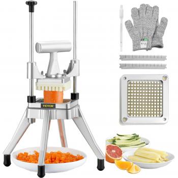 Cortadora de Alimentos Profesional Vevor - Máquina de Corte Manual de Frutas y Verduras con Cuchilla de 1/4 y Acero Inoxidable, Ideal para Patatas Fritas y Verduras