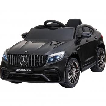 HOMCOM Coche Eléctrico para Niños Mercedes AMG con Mando a Distancia, Música y Luces, Doble Apertura de Puerta, Batería 12V, Carga hasta 30kg