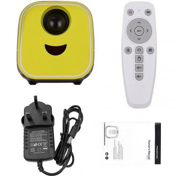 Proyector Mini LED para Niños con Control Remoto, Resolución Nativa 480x320, 50,000 Horas de Uso en Casa y Cine Familiar