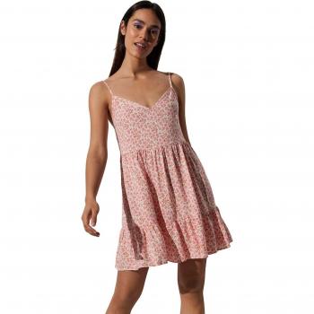 Vestido corto de playa con estampado floral