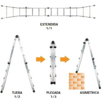Escalera Telescópica de Aluminio 5+5 Peldaños
