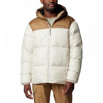 Columbia Puffect II Hooded Down Puffer Jacket for Men - Beige, Size XL