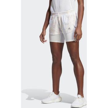 Short de mujer adidas Run Fast 2-in-1 con diseño estampado All Over - Blanco y Gris
