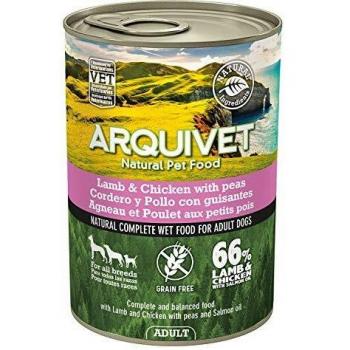 Arquivet Comida Húmeda para Perros Adultos, Cordero y Pollo 460 g