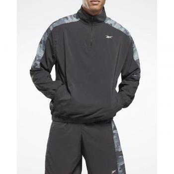 Reebok Chaqueta de Hombre Training Camo 1/4 y Reebok Camo Long Sleeve T-shirt Negro L Hombre