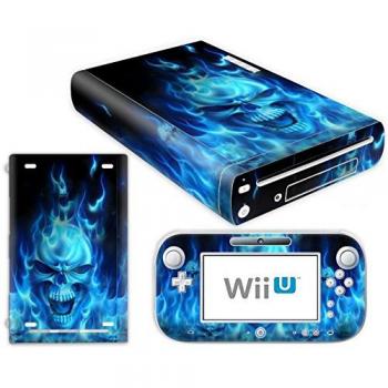 Nintendo Wii U Skin Design Foils Pegatina Set - Blue Skull Motivo