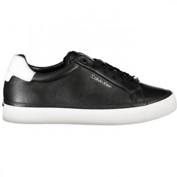 Calvin Klein Men's Black Polyester Sneakers - Size 7 US & Women's Sabina Black Leather Sneakers - Size 8