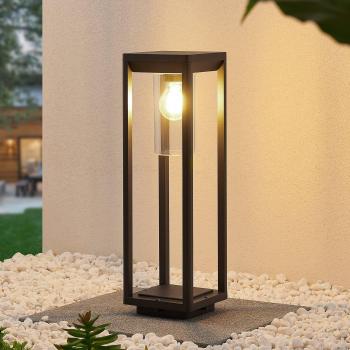 Baliza para exterior Lindby Estami, 50 cm, gris oscuro, moderna, hecha de aluminio, 1 llama E27