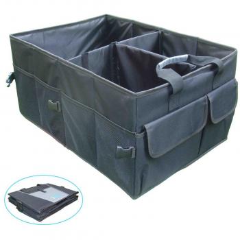 Organizador de tronco de coche extra grande, almacenamiento de tronco de carga Premium Se adapta a SUV, Van, coche, camión y casa, negro, garantía de por vida