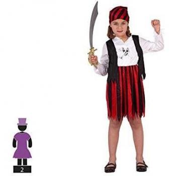 ATOSA disfraz pirata rojo negro niña infantil 5 a 6 años