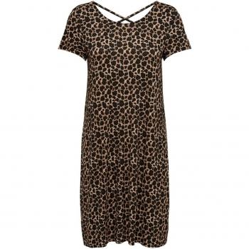 Vestido corto Only Bera Back Lace Up negro para mujer, con diseño de espalda con cordones y mangas cortas