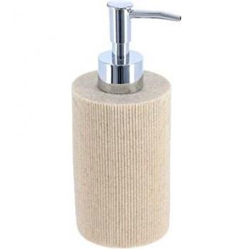 Tendance - Dispensador de jabón o loción de resina estriada beige claro 300 ml