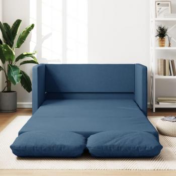 Sofá cama de piso 2 en 1 azul 112x174x55 cm tela