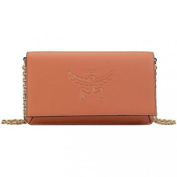 MCM Himmel Large Brown Leather Mini Crossbody Bag