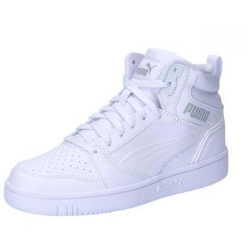 Zapatilla Junior Puma Rebound V6 Mid Blanca Cool Light Gray 37