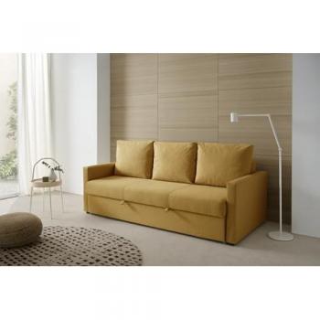 Sofá Cama Alta Gama 3 Plazas Eden Amarillo - Diseño Moderno Matris