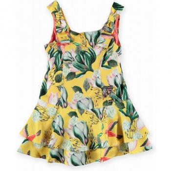 Vestido estampado Pan con Chocolate - Diseño floral y falda de volantes para niñas