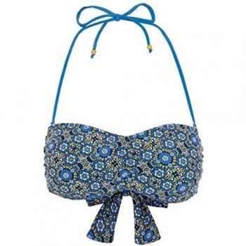 Trespass Jessica Top de Bikini Bandeau con Tirante del Cuello y Relleno extraíbles, Mujer, Estampado Mosaico, S