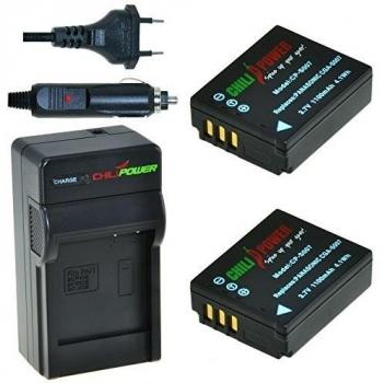 ChiliPower Panasonic CGA-S007, CGA-S007A, CGA-S007E, DMW-BCD10 Kit: 2x Batería