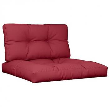 Cojines para palets 2 unidades tela rojo tinto