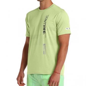 Camiseta Bullpadel Adive Amarillo Azufre Fluor, de manga corta, para hombres