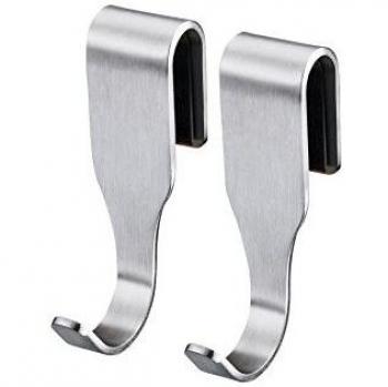 Ganchos de Cocina Smartline Gefu - Set de 2 Piezas, Acero Inoxidable y Plástico, Plata/Negro