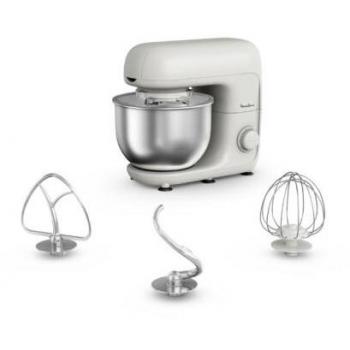 Robot de Cocina Moulinex Companion con función de cocción, 12 programas automáticos, capacidad para 4.5 litros, cuchilla de acero inoxidable, pantalla digital y accesorios incluidos (varoma, batidor)