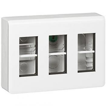 Caja de puesto de trabajo en superficie Mosaic para 3x4 módulos, color blanco - Legrand 078883L