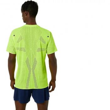 Asics Metarun Short Sleeve Top Hombre Amarillo - Camiseta de running, manga corta, color amarillo, talla M